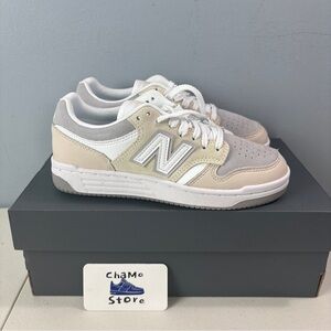 New Balance 480 Sneakers Shoes Rain Cloud Linen Gray Beige BB480LGW Women Sz 6